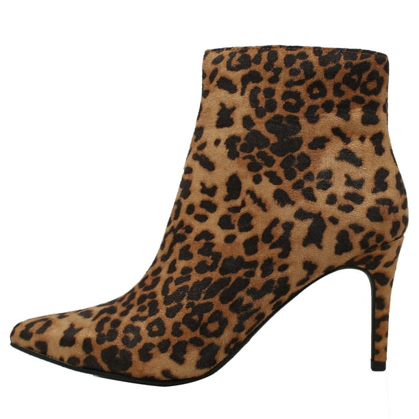 Tan Leopard Faux Suede High Stiletto Heel Almond Toe Platform Pump 7.5 us Tan Leopard Faux Suede High Stiletto Heel Almond Toe Platform Pump 7.5 us